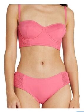 New kate spade Hot Pink Smocked Bikini Set